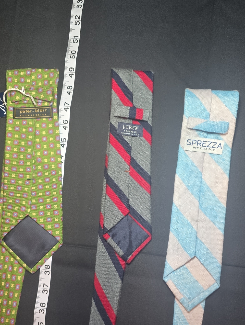 3 Tie Lot- J.Crew NWOT, Sprezza, Peter Blair NWT Flaw Wool Silk Linen